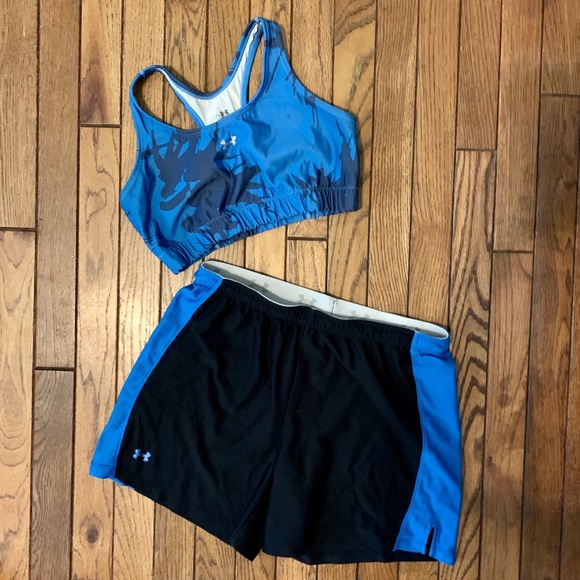 Under Armour Sports Bra/Shorts Set - Picture 1 of 7
